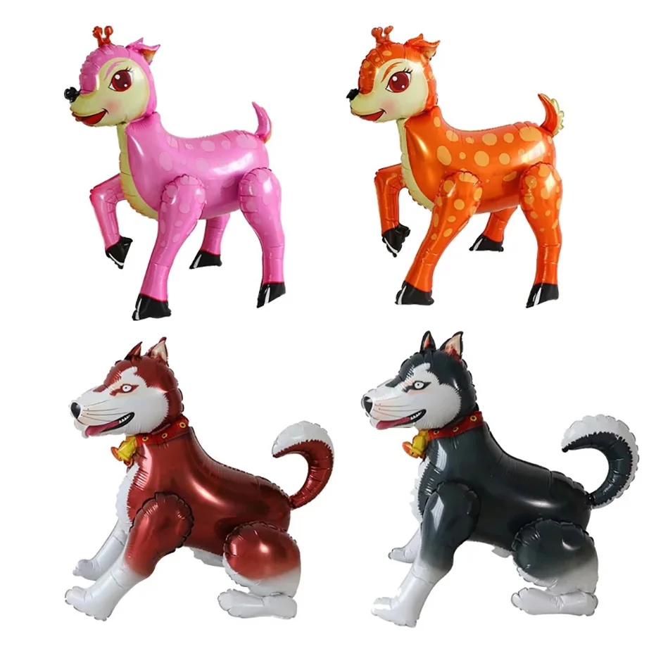 

1Pc Cute 3D Husky Dog Animal Balloons Walking Sika Deer Air Globos Happy Birthday Party Decoration Accessories Kids Toys Gifts