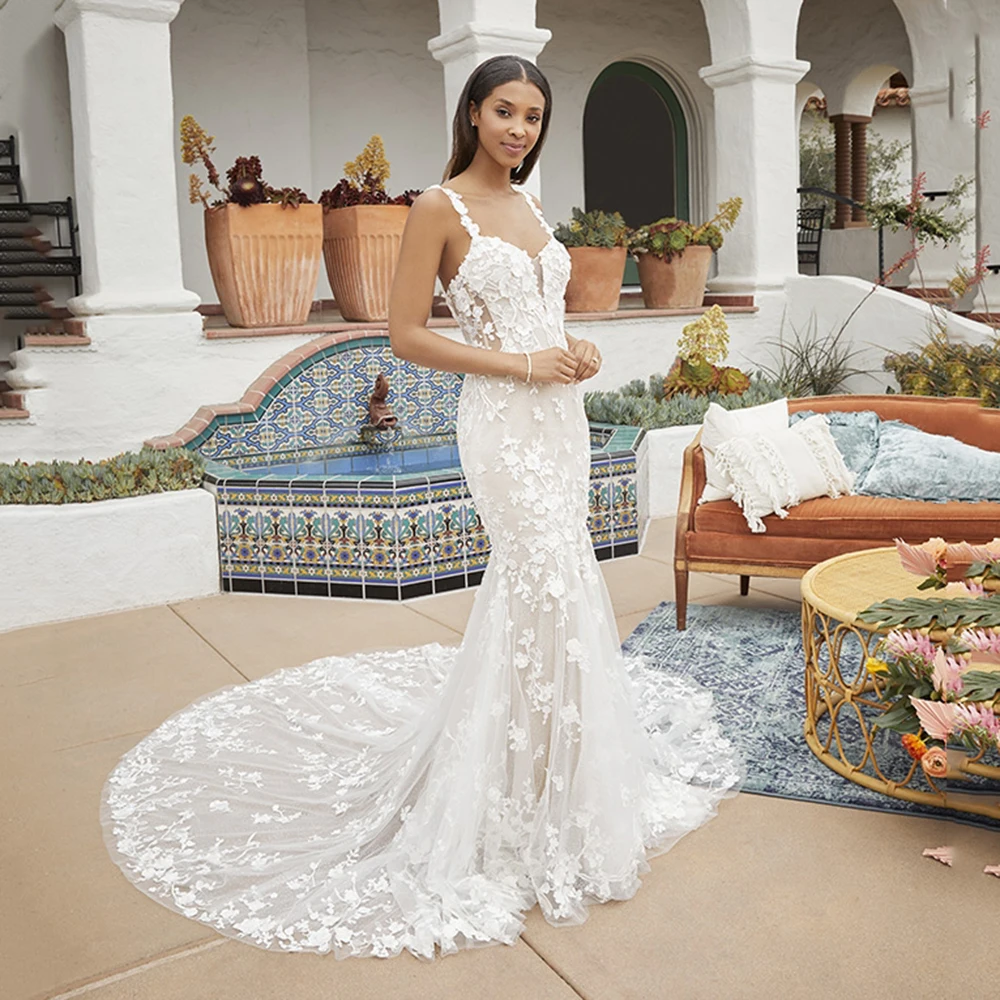 Princess Mermaid Wedding Dress For Women Vintage Lace Applique Wedding Gowns Spaghetti Straps Boho Beach Bridal Dress
Princess Mermaid Wedding Dress For Women Vintage Lace Applique Wedding Gowns Spaghetti Straps Boho Beach Bridal Dress