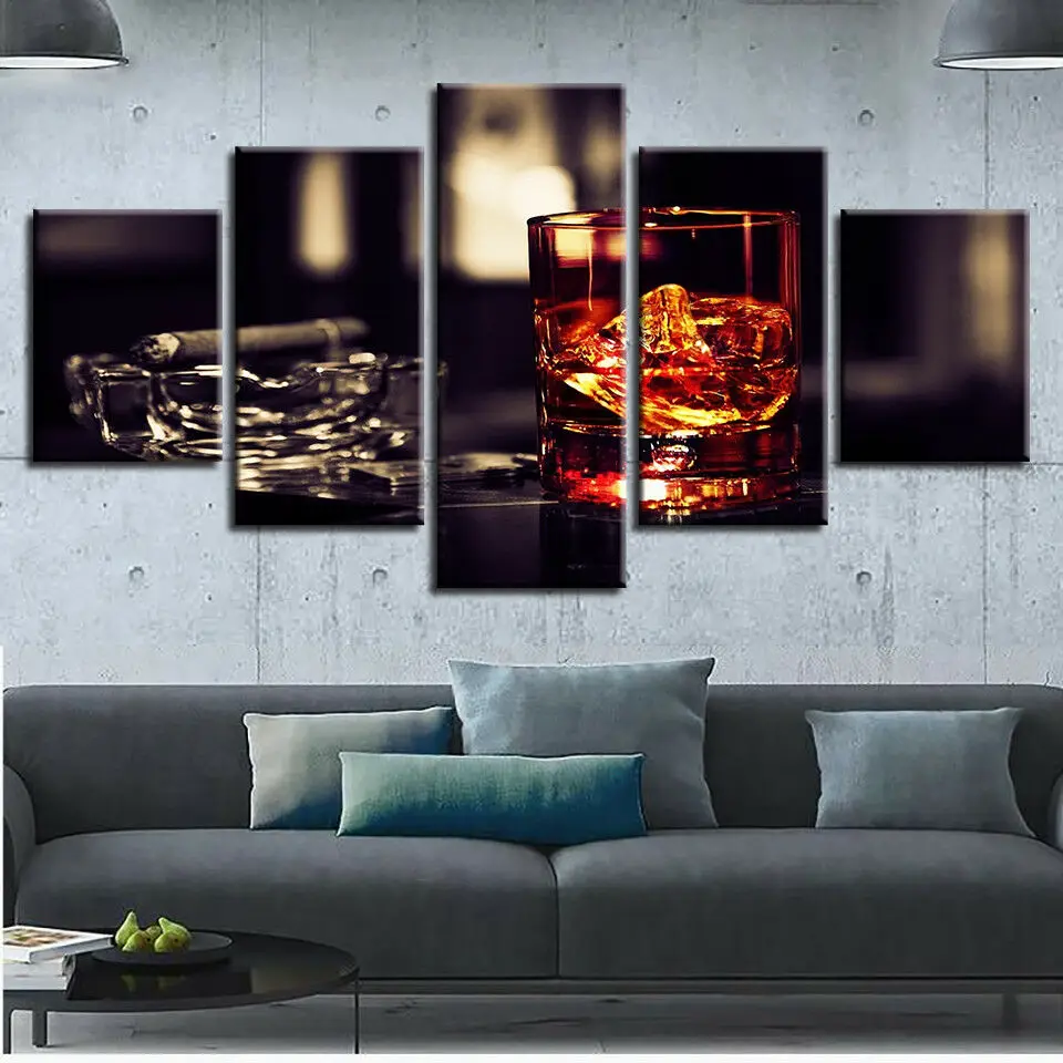 No Framed Canvas 5 Panel Liquor Glass Wine Ashtray Cigar Modern HD Decorative Wall Art Posters Pictures Home Decor Paintings
No Framed Canvas 5 Panel Liquor Glass Wine Ashtray Cigar Modern HD Decorative Wall Art Posters Pictures Home Decor Paintings