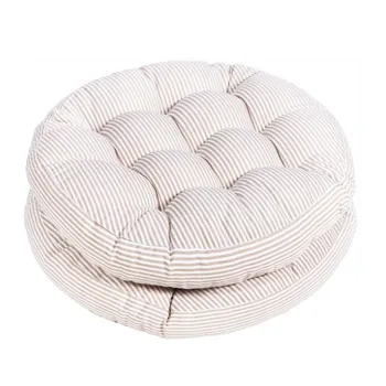 Inyahome Outdoor Round Square Chair Cushion Farmhouse Patio Cushion Premium Comfortable Thick Fill Tufted Floor Wicker Seat Pads