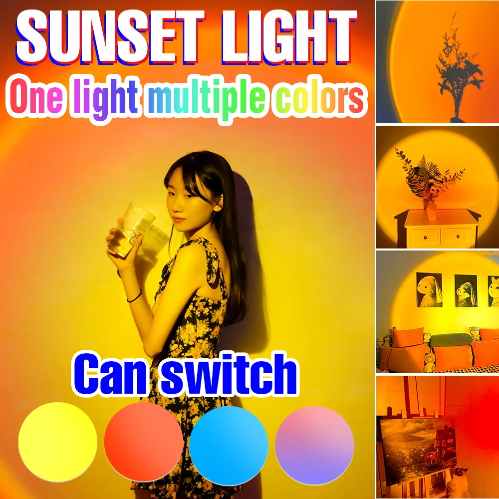 

Led Night Light Room Decor Sunset Lamp Wall Photography Mood Light 5V USB Bedroom Atmosphere Home Decoration Birthday Gift