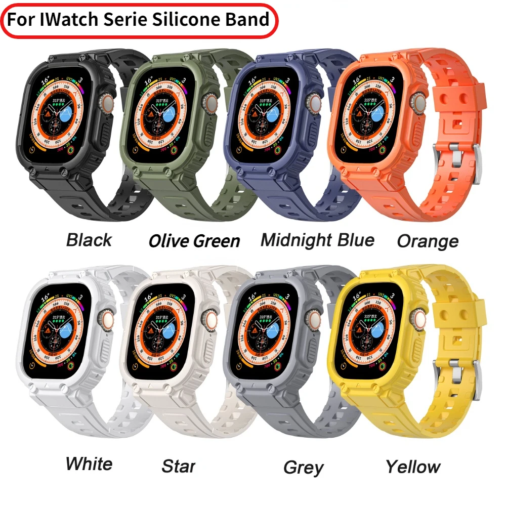 Ремешок силиконовый для Apple Watch Ultra 49 мм 41 мм 45 мм, ТПУ чехол-бампер для IWatch Series band 5 6 7 8 SE, аксессуары для часов
Ремешок силиконовый для Apple Watch Ultra 49 мм 41 мм 45 мм, ТПУ чехол-бампер для IWatch Series band 5 6 7 8 SE, аксессуары для часов