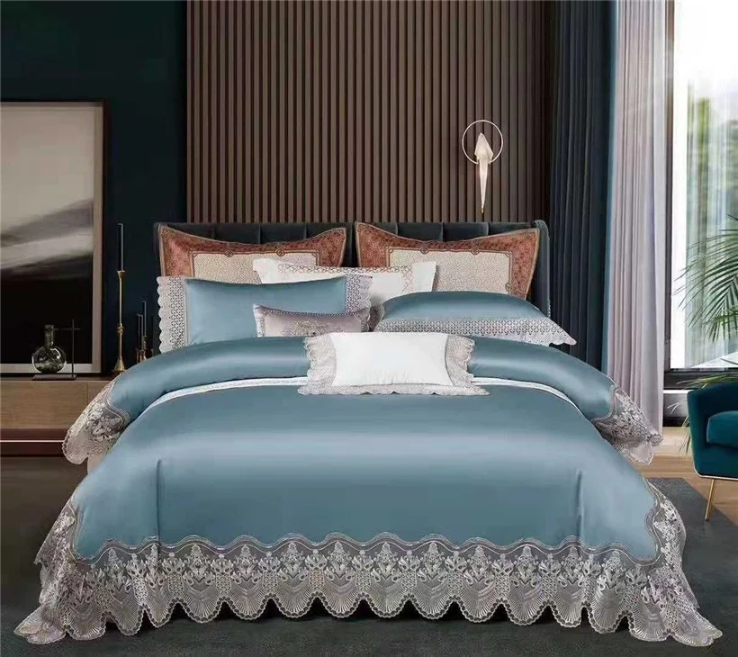 Vintage French Lace edge Solid Color 4Pcs Duvet cover set Premium 1000TCEgyptian Cotton Silky Soft Bedding Bed sheet Pillowcase
Vintage French Lace edge Solid Color 4Pcs Duvet cover set Premium 1000TCEgyptian Cotton Silky Soft Bedding Bed sheet Pillowcase