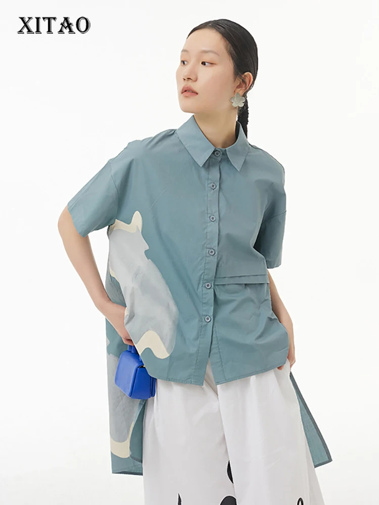 XITAO Asymmetrical Splicing Shirt Loose Fashion Print Temperament Simplicity Turn-down Collar Street Trendy All-match WMD5258
XITAO Asymmetrical Splicing Shirt Loose Fashion Print Temperament Simplicity Turn-down Collar Street Trendy All-match WMD5258