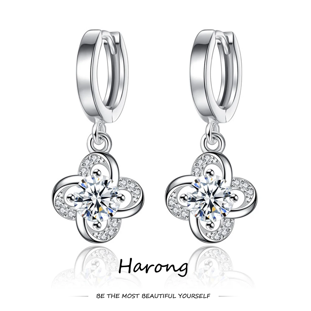 Harong Silver Color Zircon Crystal Flower Drop Earrings Luxury Noble Female Hoop Dangle Earring Jewelry for Wedding Engagement
Harong Silver Color Zircon Crystal Flower Drop Earrings Luxury Noble Female Hoop Dangle Earring Jewelry for Wedding Engagement