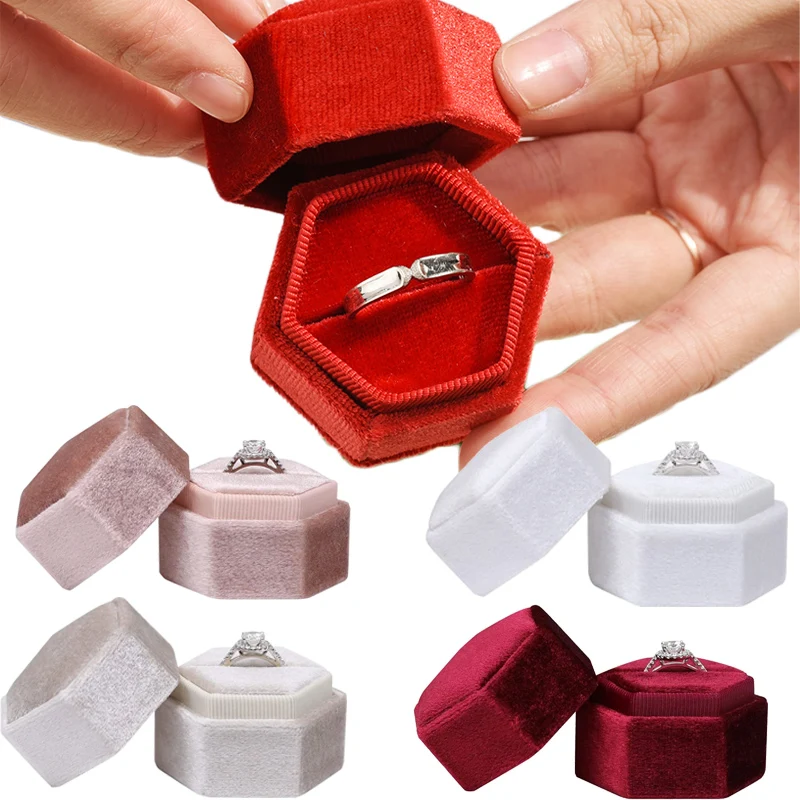 Lovely Hexagon Shape Velvet Jewelry Ring Box Double Storage Box Wedding Ring Display For Women Gift Earrings Packaging Organizer
Lovely Hexagon Shape Velvet Jewelry Ring Box Double Storage Box Wedding Ring Display For Women Gift Earrings Packaging Organizer