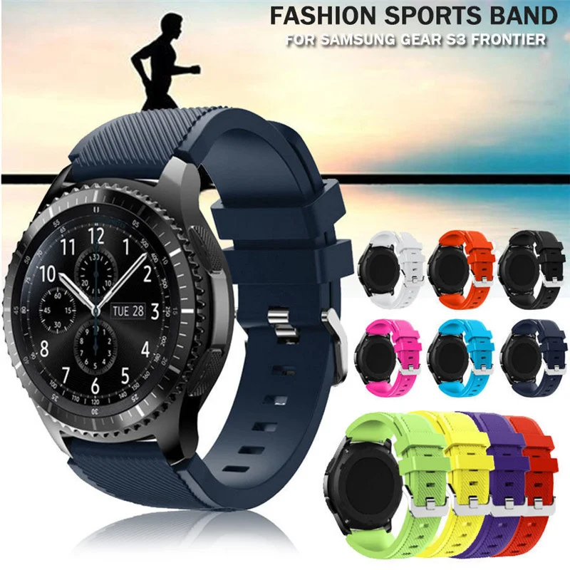 

20mm 22mm Band for Samsung Galaxy Watch 3/46mm/42mm/active 2/46 Gear s3 Frontier/S2/Sport silicone bracelet Huawei GT 2/2E strap