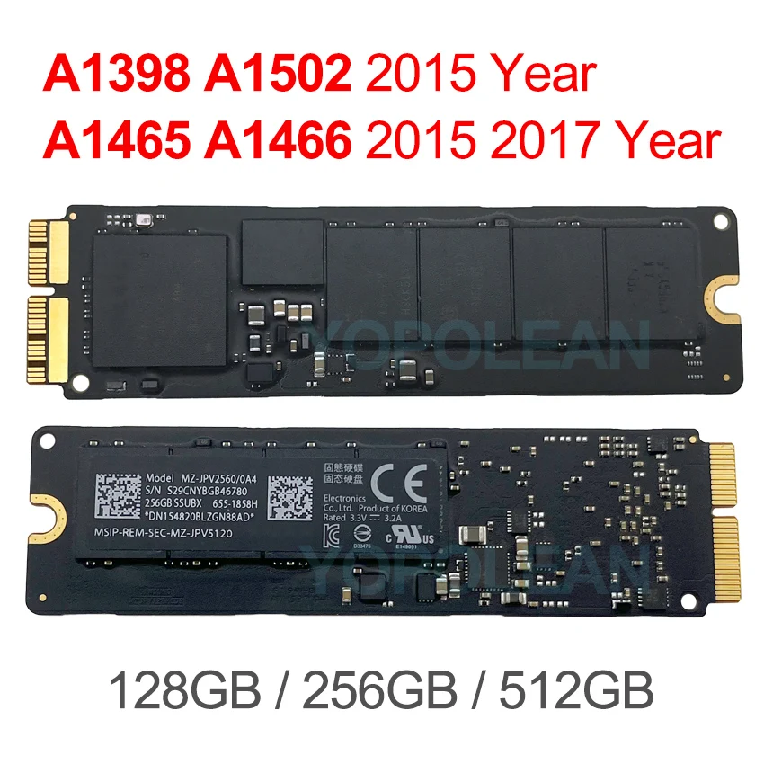 Оригинальный твердотельный накопитель SSD для Macbook Air Pro Retina A1398 A1502 A1465 A1466 2013 2014 2015