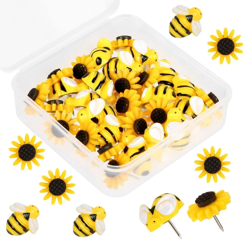 57EC 30 Pcs Sunflower & Bee Pushpins Thumb Tacks Cute Drawing Pins for Bulletin Board Photos Wall Office Decor Easy to Use
57EC 30 Pcs Sunflower & Bee Pushpins Thumb Tacks Cute Drawing Pins for Bulletin Board Photos Wall Office Decor Easy to Use