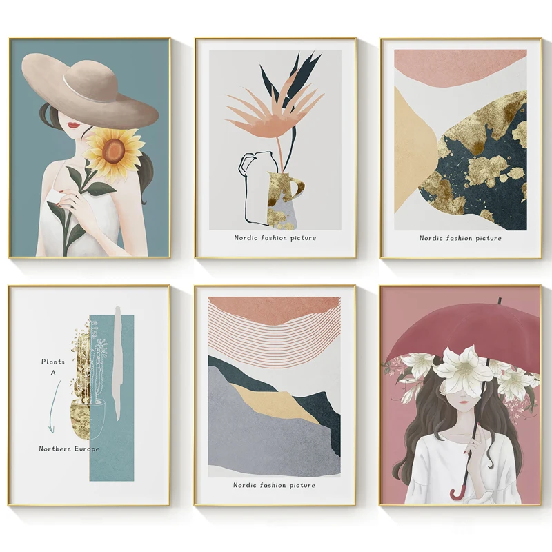 Nordic Plants Girl Wall Art Poster Abstract Flower Umbrella Balloon Woman Canvas Print Painting Picture for Living Room Aisle
Nordic Plants Girl Wall Art Poster Abstract Flower Umbrella Balloon Woman Canvas Print Painting Picture for Living Room Aisle