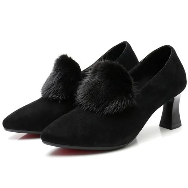 Женские кожаные туфли на высоком каблуке, элегантные удобные туфли из матовой овечьей шкуры Ermine, 2022