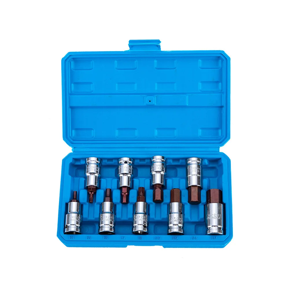 Pack of 9 Hexagon Drive Bits Alloy Steel Socket Screwdriver Wrench Industrial Industrial Automotive Machinery Repair Hand
Pack of 9 Hexagon Drive Bits Alloy Steel Socket Screwdriver Wrench Industrial Industrial Automotive Machinery Repair Hand
