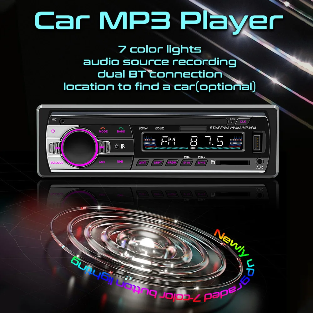 Car Audio MP3 Player Bluetooth-Compatible Stereo Classic Car Radio USB/TF/AUX Audio Input Supports MP3/WMA/WAV Hands-free Call
Car Audio MP3 Player Bluetooth-Compatible Stereo Classic Car Radio USB/TF/AUX Audio Input Supports MP3/WMA/WAV Hands-free Call