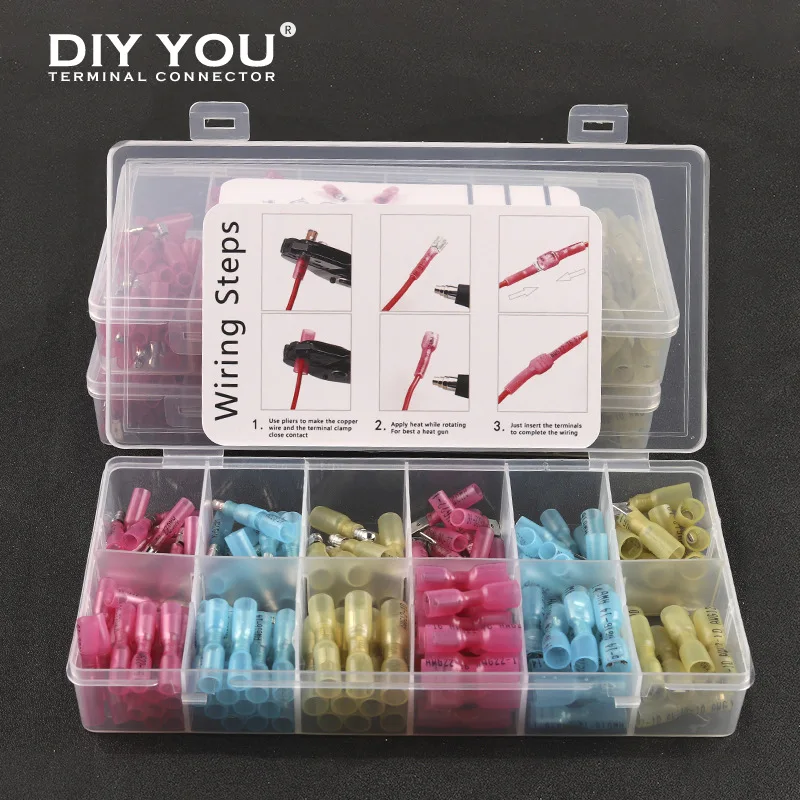 Heat shrinkable 180pcs boxed combination terminal set connector cold press terminal block electrical connector
Heat shrinkable 180pcs boxed combination terminal set connector cold press terminal block electrical connector