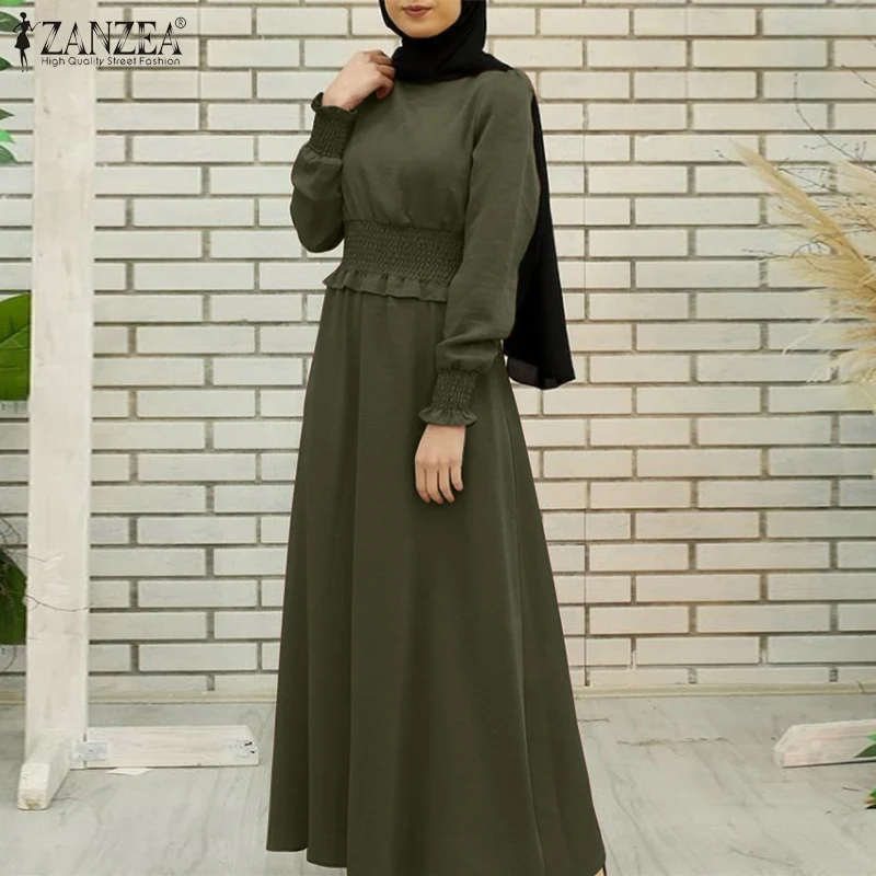 ZANZEA Elegant Muslim Long Sleeve Smocking Dubai Turkey Abaya 2022 Fashion Solid Party Dress Women Casual Holiday Jilbab Caftan
ZANZEA Elegant Muslim Long Sleeve Smocking Dubai Turkey Abaya 2022 Fashion Solid Party Dress Women Casual Holiday Jilbab Caftan