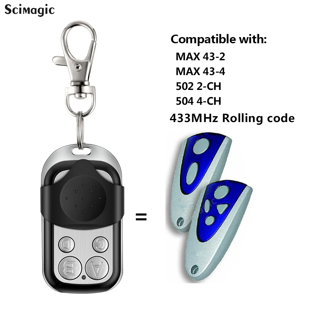 

5PCS TORMATIC MAX 43-2/43-4 NOVOFERM 502 2-CH,NOVO 504 4-CH Garage Door Remote Control 433.92mhz Rolling Code Transmitter