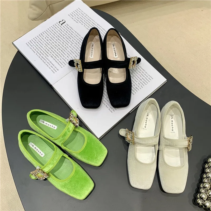 Vintage Mary Jane Women's Shoes Spring and Autumn Velvet Mary Jane Women's Shoes Square Buckle Flat Shoes New Women's Shoes
Vintage Mary Jane Women's Shoes Spring and Autumn Velvet Mary Jane Women's Shoes Square Buckle Flat Shoes New Women's Shoes