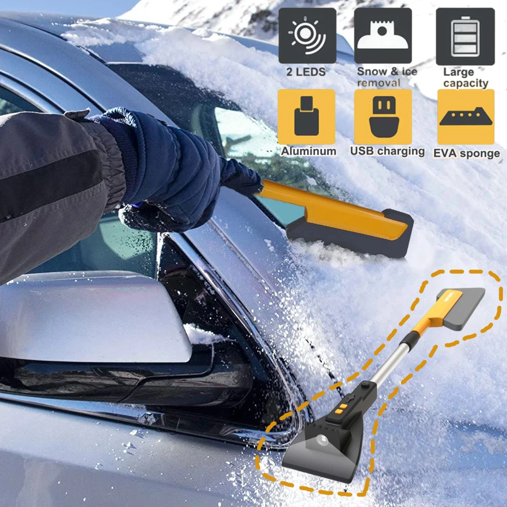 LED Car Snow Removal Shovel with Lights Telescopic Ice Scrapers Multifunctional Automotive Snow Brush Tool for Trucks and Vans
LED Car Snow Removal Shovel with Lights Telescopic Ice Scrapers Multifunctional Automotive Snow Brush Tool for Trucks and Vans