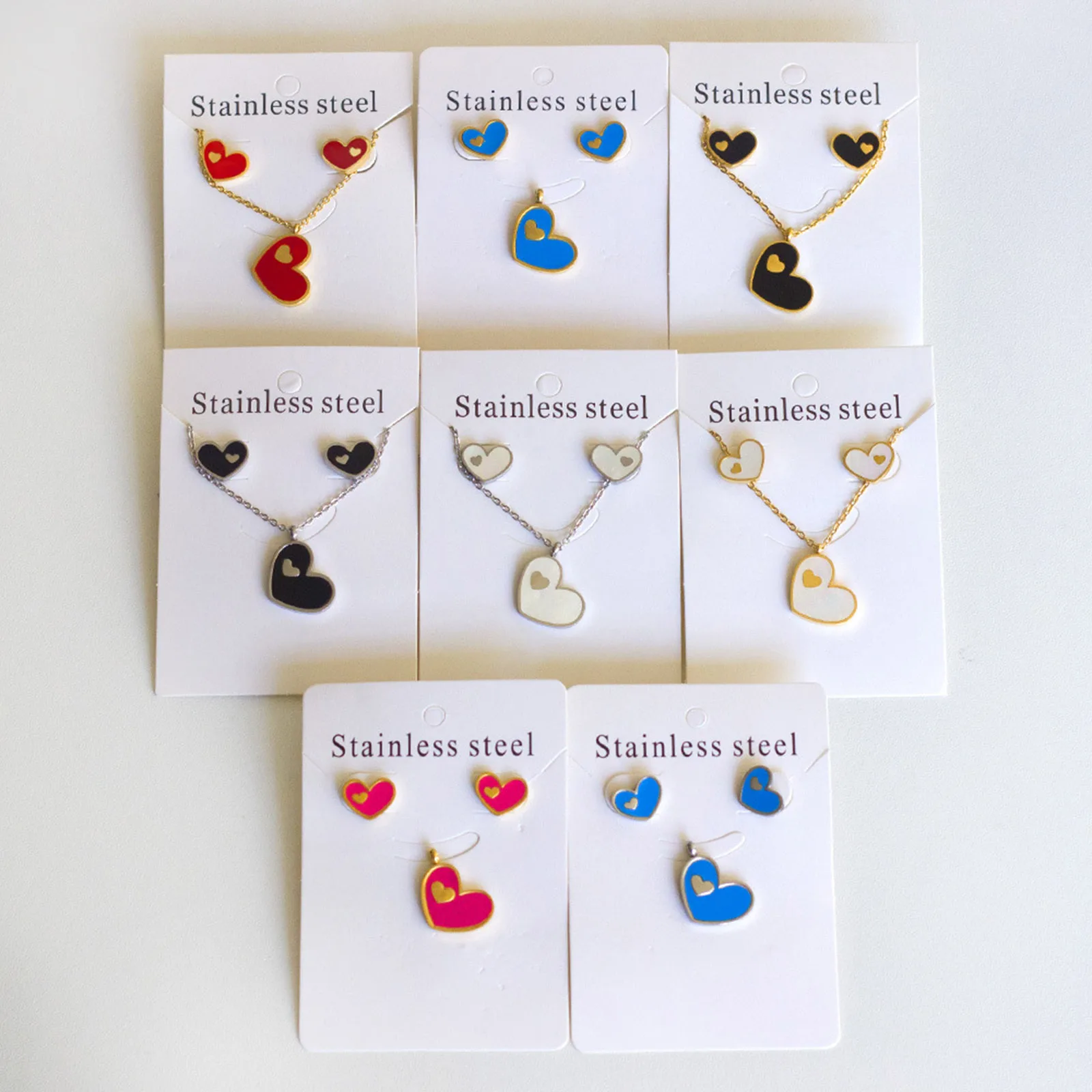 304 Stainless Steel Valentine's Day Jewelry Necklace Earrings Set Multicolor Heart Shell Women Wedding Party Jewelry Set,1Set
304 Stainless Steel Valentine's Day Jewelry Necklace Earrings Set Multicolor Heart Shell Women Wedding Party Jewelry Set,1Set
