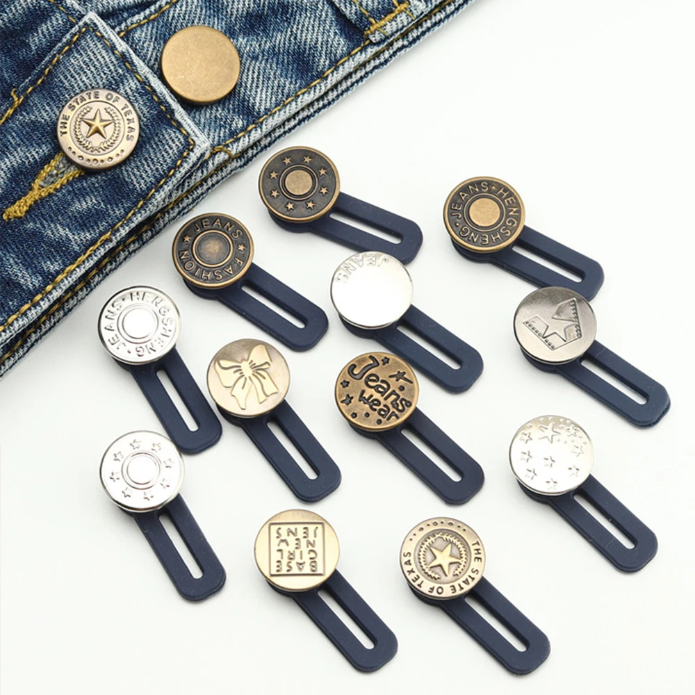 

5 шт./лот удлинитель металлических кнопок для брюк джинсов свободное шитье Регулируемый выдвижной удлинитель талии расширитель талии