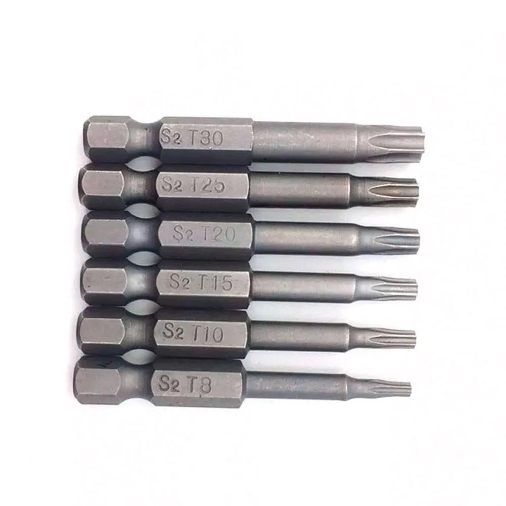 6pcs 50mm 5 Point Torx Drive Bit Set 1/4" 6.35mm Hex Shank Screwdriver Bit Kit Drive Torx Star Bit Socket Set Torx Отвёртки
6pcs 50mm 5 Point Torx Drive Bit Set 1/4" 6.35mm Hex Shank Screwdriver Bit Kit Drive Torx Star Bit Socket Set Torx Отвёртки
