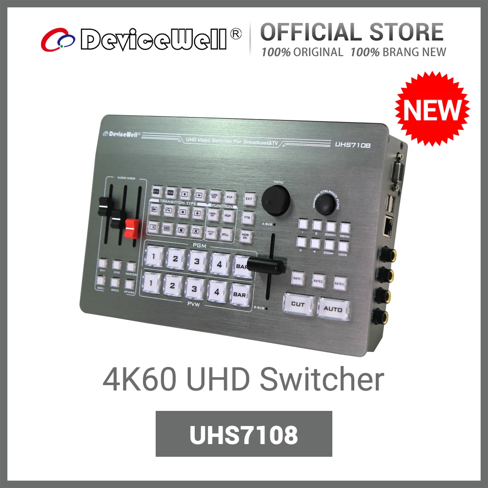 Переключатель DeviceWell UHS7108 4K60 UHD с 4hdmi-совместимым + 4DP входной видеопереключатель для вещания и ТВ/студии
Переключатель DeviceWell UHS7108 4K60 UHD с 4hdmi-совместимым + 4DP входной видеопереключатель для вещания и ТВ/студии