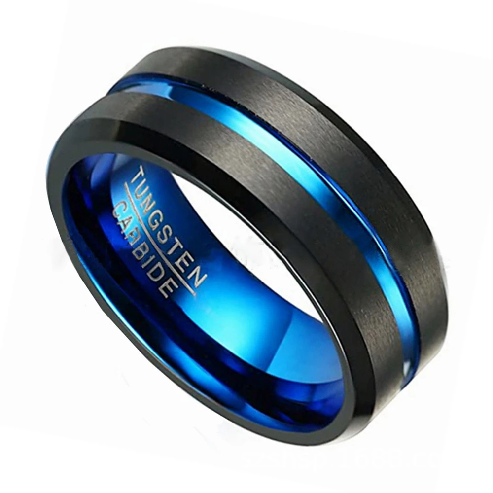 Two-color Tungsten Steel Ring 8mm Wide Lasha Middle Groove Blue Black Tungsten Steel Gold Ring Jewelry Jewelry Couple Rings
Two-color Tungsten Steel Ring 8mm Wide Lasha Middle Groove Blue Black Tungsten Steel Gold Ring Jewelry Jewelry Couple Rings