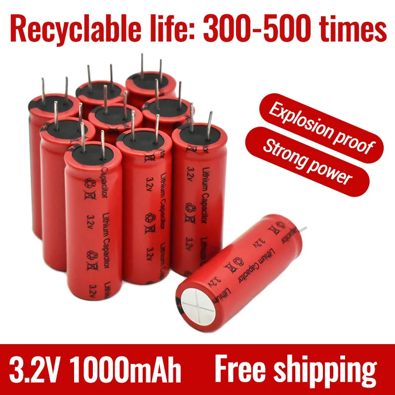 

2022 new small cylindrical capacitor lithium battery 18500 1000mAh 3.2V power tool battery high rate fast charging battery