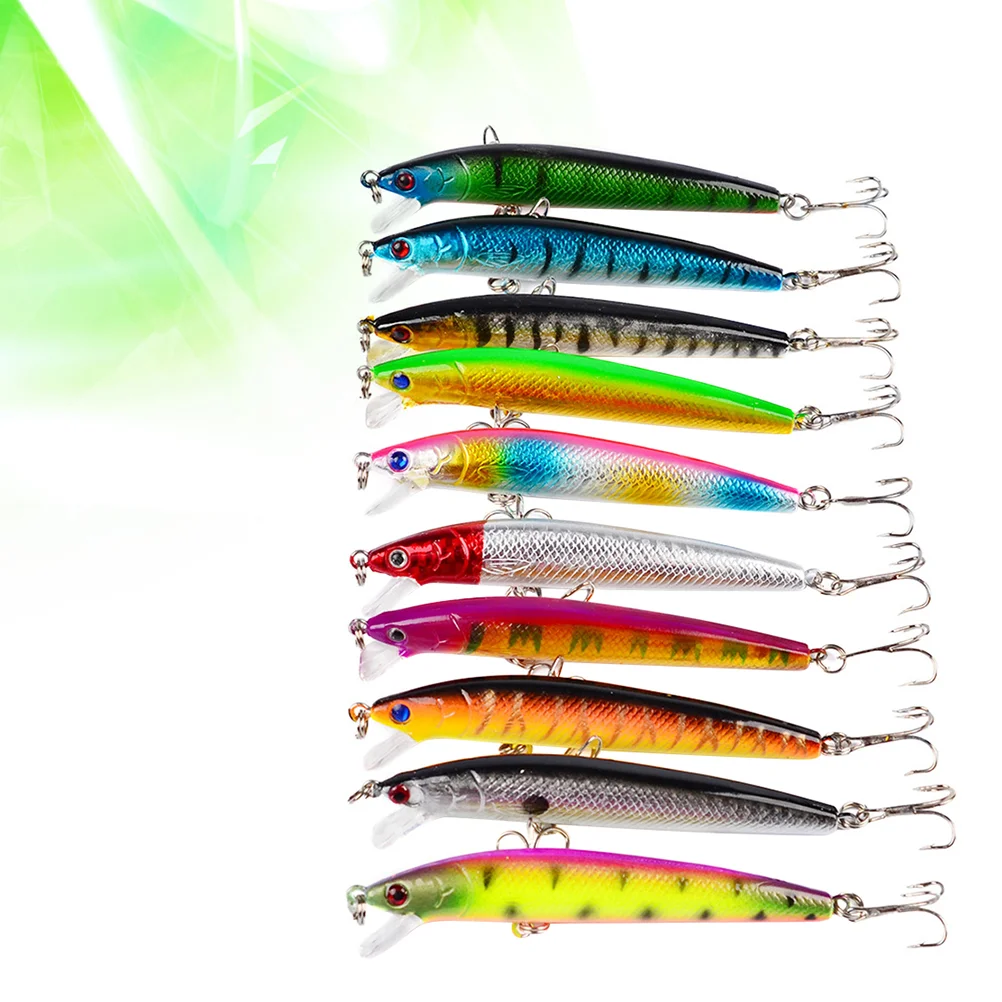 

10 Pcs Fishing Tackle Floating Hard Lures Saltwater Baits Striped Bass Freshwater