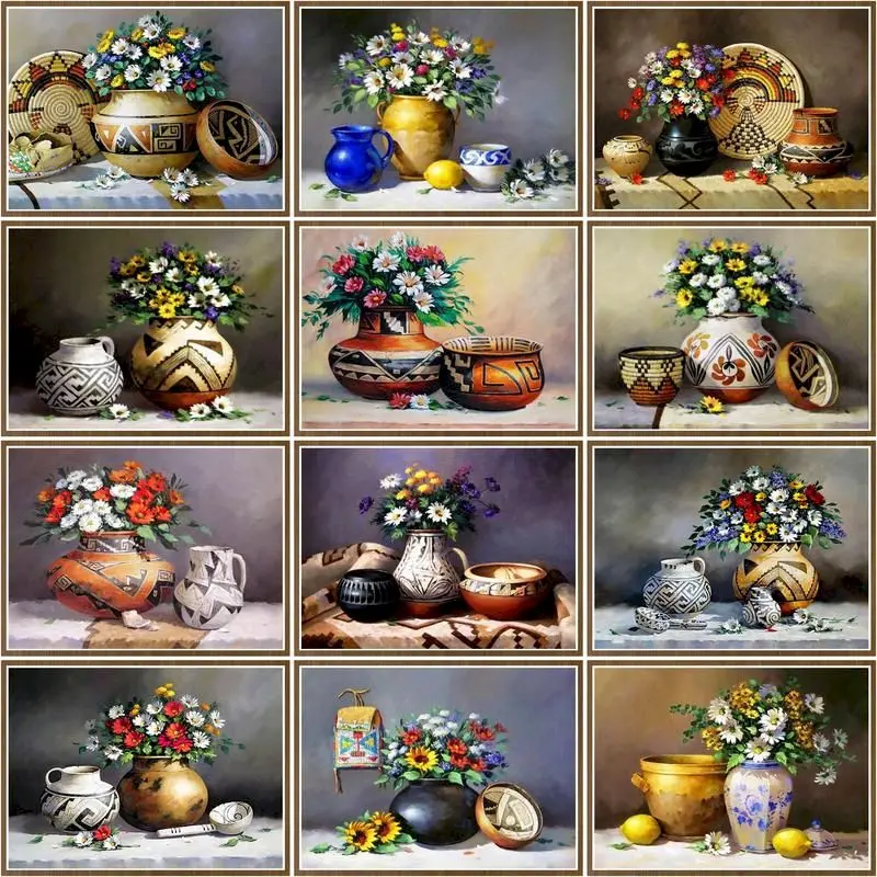 CHENISTORY 40x50cm Picture By Number Flower Kits Oil Painting By Number Vase Diy Frame Drawing On Canvas Handpainted Art Gift
CHENISTORY 40x50cm Picture By Number Flower Kits Oil Painting By Number Vase Diy Frame Drawing On Canvas Handpainted Art Gift