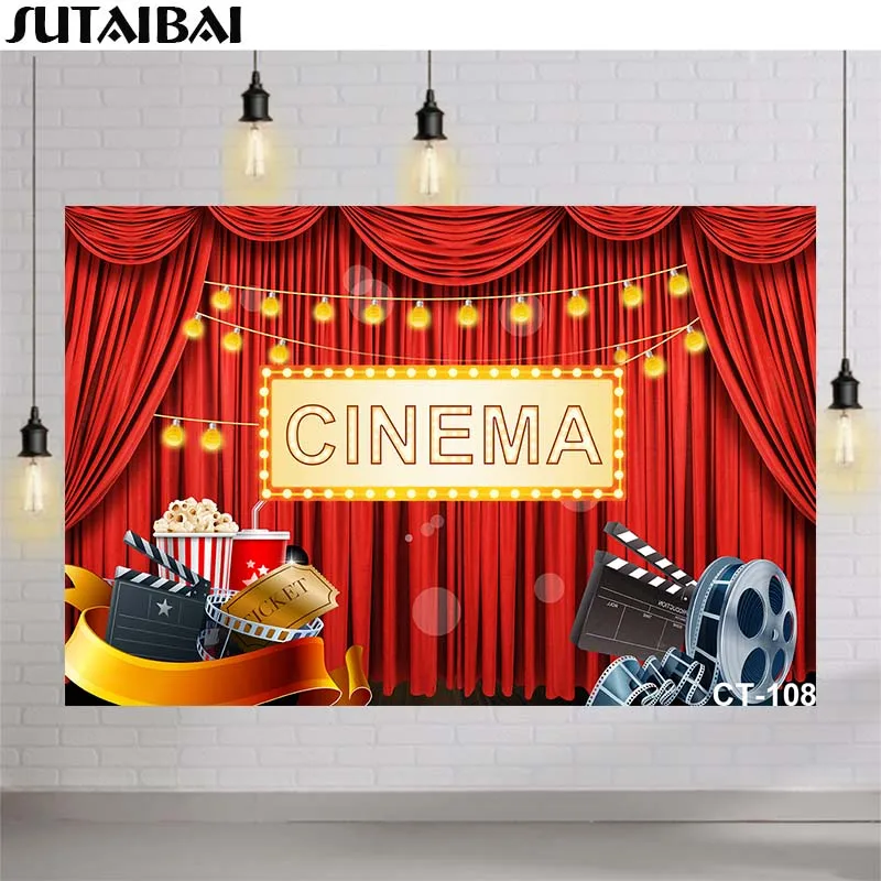 Red Curtain Cinema Movie Stage Photography Background Kids Birthday Customize Theme Party Backdrop Photocall Home Decor
Red Curtain Cinema Movie Stage Photography Background Kids Birthday Customize Theme Party Backdrop Photocall Home Decor