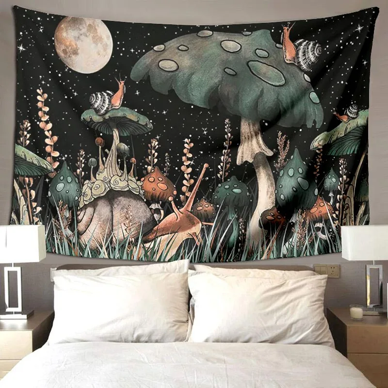 Trippy гобелен с изображением гриба Moon and гобелен с изображением звезд Fantasy растения Snail настенное украшение Kawaii Room Decor Hippie, Настенный декор
Trippy гобелен с изображением гриба Moon and гобелен с изображением звезд Fantasy растения Snail настенное украшение Kawaii Room Decor Hippie, Настенный декор