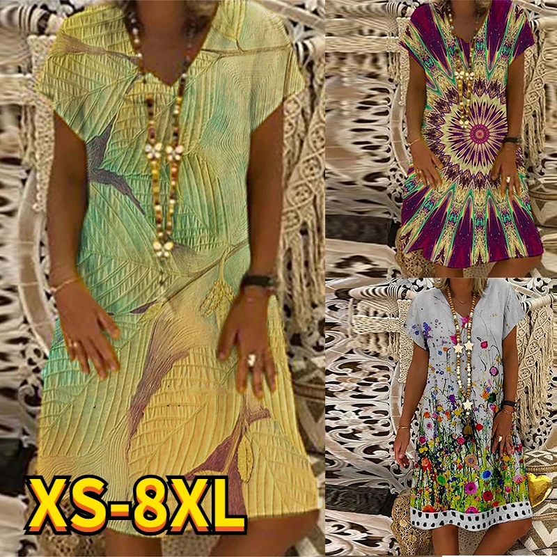 2022 Summer Women's Abstract Printed Painting Dress V Neck Knee Length 3D Printed Dresses New Design Tops 8XL
2022 Summer Women's Abstract Printed Painting Dress V Neck Knee Length 3D Printed Dresses New Design Tops 8XL