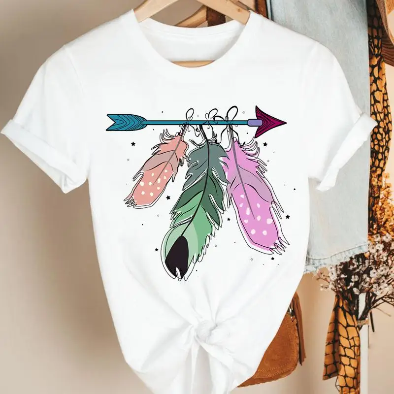 Women T Tee Feather Watercolor New Fashion Clothes Tshirt Female Short Sleeve Lady Print Cartoon Graphic Top Casual T-shirt
Women T Tee Feather Watercolor New Fashion Clothes Tshirt Female Short Sleeve Lady Print Cartoon Graphic Top Casual T-shirt