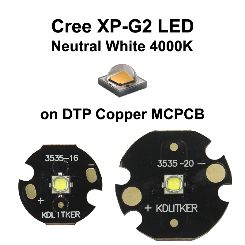 

Cree XP-G2 R5 5C1 Neutral White 4000K SMD 3535 LED Emitter Flashlight DIY Bead Powerful Light Torch