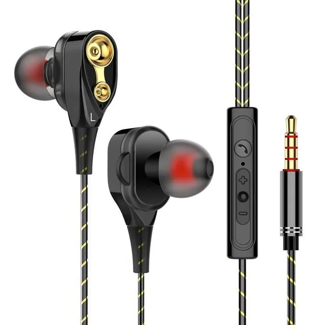 Dual Drive Stereo Wired 3.5mm Earphone In-Ear Headset Earbuds Bass Earphones With Microphone For Mobile Phone HiFi For Video
Dual Drive Stereo Wired 3.5mm Earphone In-Ear Headset Earbuds Bass Earphones With Microphone For Mobile Phone HiFi For Video