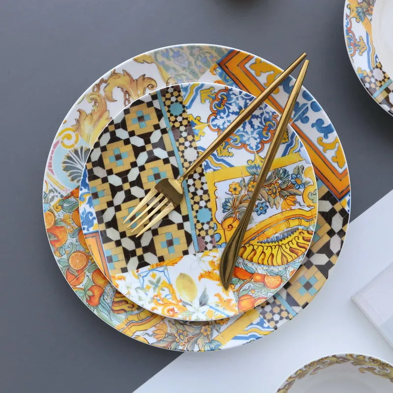 Nordic style Sicilian series dining plates, bowls, ceramic plates, colorful art ceramic bowls, plates, tableware combinations
Nordic style Sicilian series dining plates, bowls, ceramic plates, colorful art ceramic bowls, plates, tableware combinations