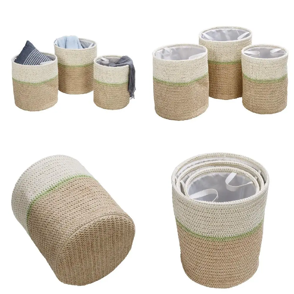 Lively 3Pcs Green & White Paper Straw Nesting Baskets with Handles, Sturdy & Durable for Flowers & Home Decorative
Lively 3Pcs Green & White Paper Straw Nesting Baskets with Handles, Sturdy & Durable for Flowers & Home Decorative