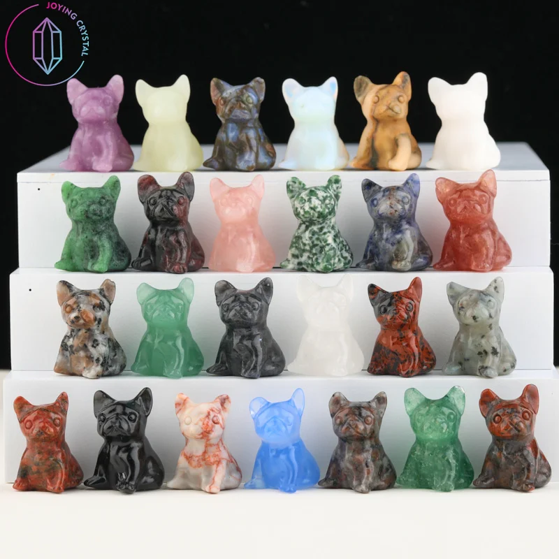 1Inch Mini Crystal Bulldog Carving Home Decoration Healing Energy Animal Statue Ornament Carving Natural Stone Figurine Gifts
1Inch Mini Crystal Bulldog Carving Home Decoration Healing Energy Animal Statue Ornament Carving Natural Stone Figurine Gifts