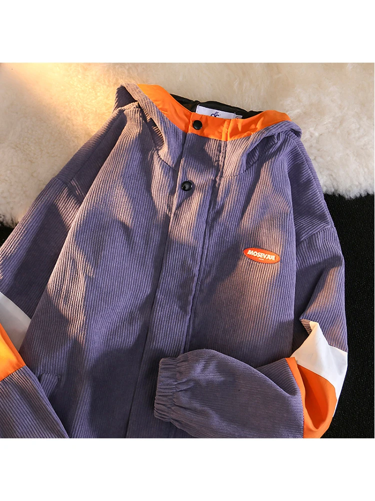 2022 Autumn Women's Jacket Contrast Color Cardigan Hooded Corduroy Coat Unisex Korean Style Trendy Handsome Varsity Jacket
2022 Autumn Women's Jacket Contrast Color Cardigan Hooded Corduroy Coat Unisex Korean Style Trendy Handsome Varsity Jacket