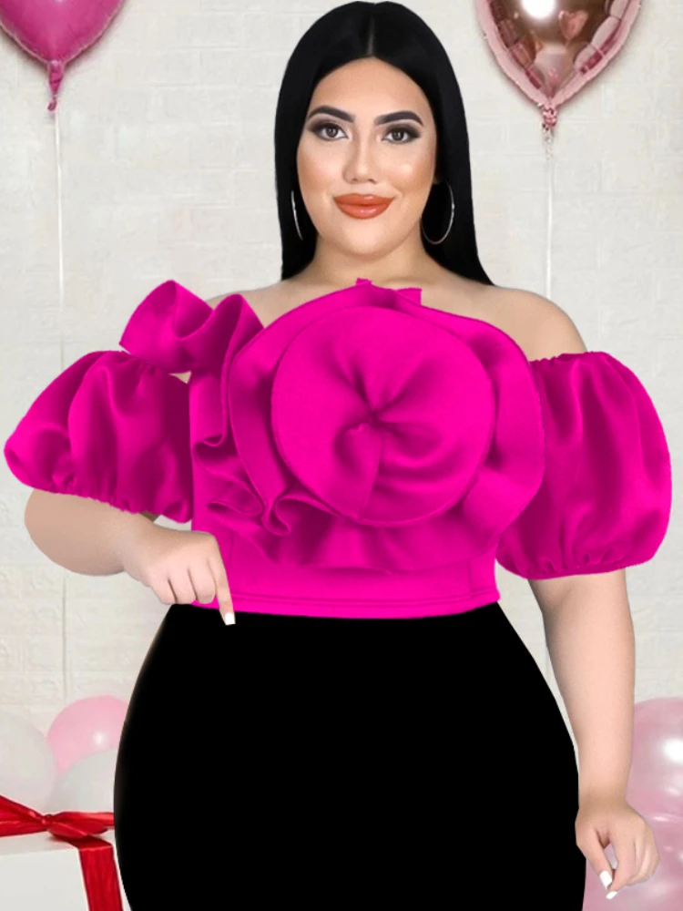 Crop Top Shirts Plus Size 4XL Sexy Off Shoulder Short Puff Sleeves Flower Women Tops for Ladies Evening Birthday Party Blouses
Crop Top Shirts Plus Size 4XL Sexy Off Shoulder Short Puff Sleeves Flower Women Tops for Ladies Evening Birthday Party Blouses