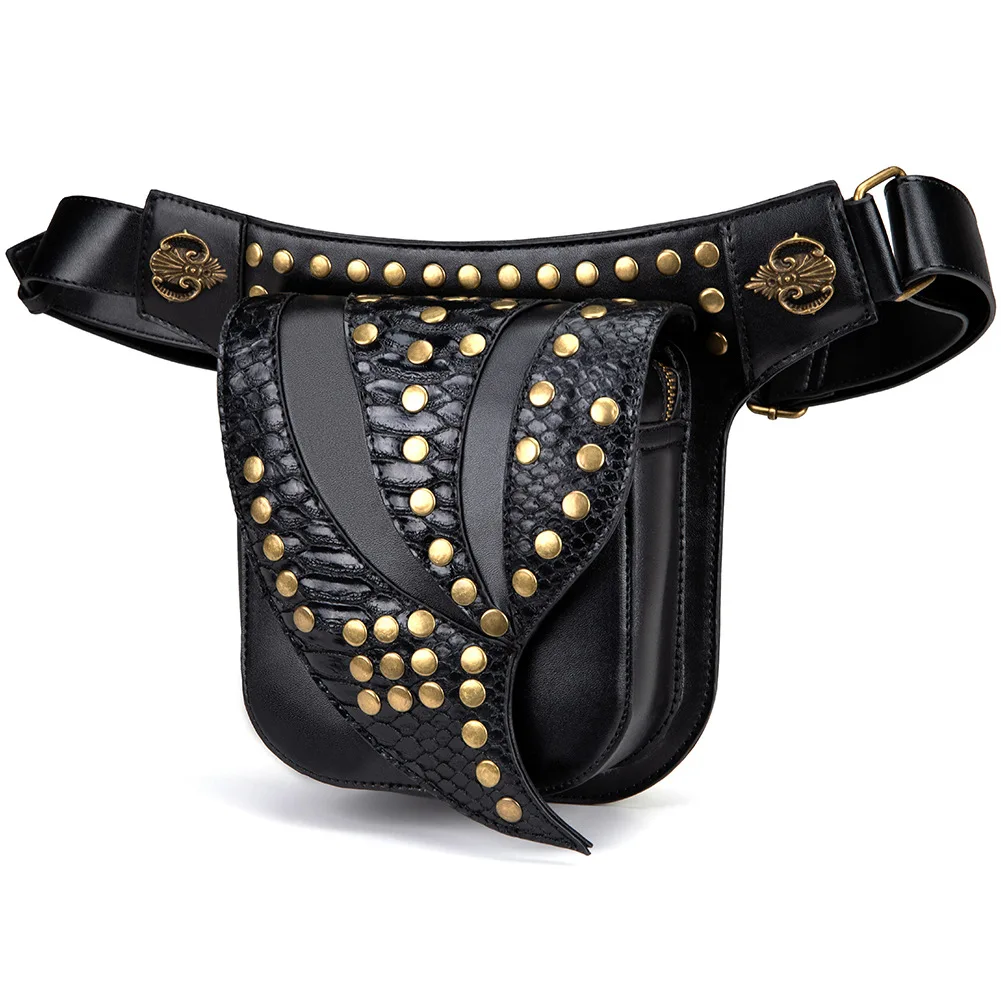 Retro Steampunk Leather Belt Bag Snake Grain Messenger Bag Rivet Belt Bag Fashionable Outdoor Sports Belt Bag Running Bag
Retro Steampunk Leather Belt Bag Snake Grain Messenger Bag Rivet Belt Bag Fashionable Outdoor Sports Belt Bag Running Bag