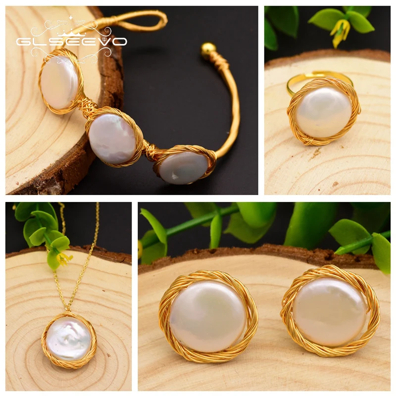 XlentAg Original Handmade Natural Fresh Water Baroque Pearl Ring Necklace Earrings Bangle Set For Women Fine Jewelry Sets GS0004
XlentAg Original Handmade Natural Fresh Water Baroque Pearl Ring Necklace Earrings Bangle Set For Women Fine Jewelry Sets GS0004