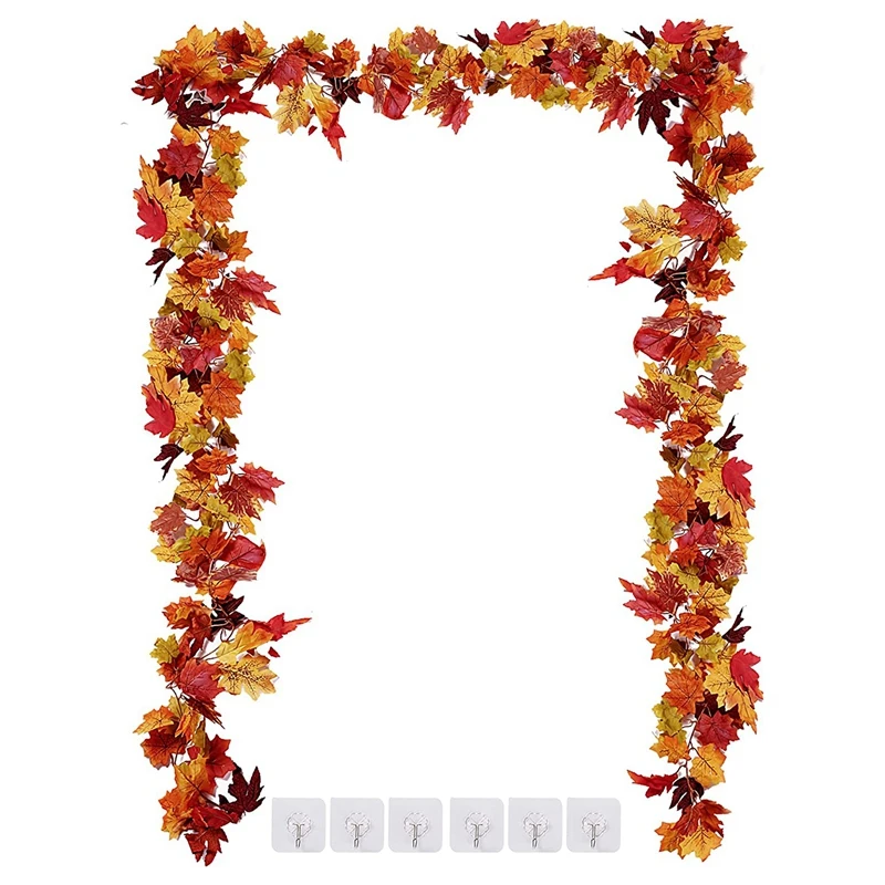 

3 Pack Fall Leaf Garland 5.7Ft/Piece Artificial Autumn Leaves Garland Fall Leave Vines Hanging Garland For Thanksgiving