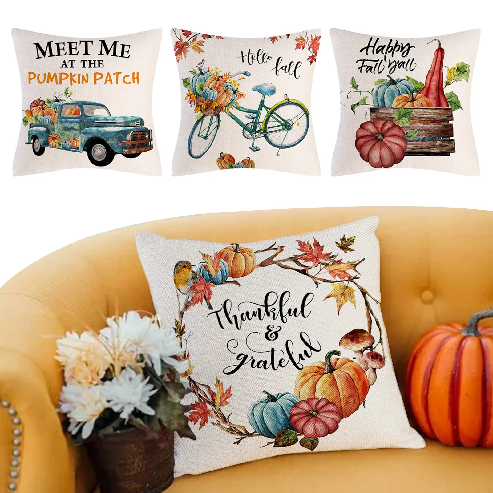 4 шт., наволочки для подушек, 18 х18 дюймов 
4 шт., наволочки для подушек, 18 х18 дюймов