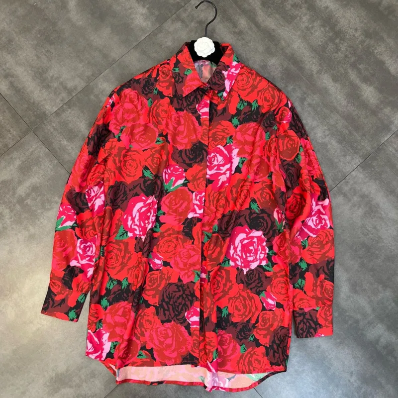 PREPOMP 2022 Spring New Arrival Long Sleeve Turn Down Collar Red Floral Print Vintage Fashion Design Women Loose Shirt GD768
PREPOMP 2022 Spring New Arrival Long Sleeve Turn Down Collar Red Floral Print Vintage Fashion Design Women Loose Shirt GD768