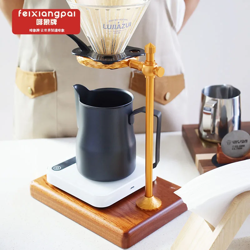 Soporte de taza de filtro de café elaborado a mano, Base de madera maciza, juego de utensilios de café ajustables en altura, Mar 
Soporte de taza de filtro de café elaborado a mano, Base de madera maciza, juego de utensilios de café ajustables en altura, Mar