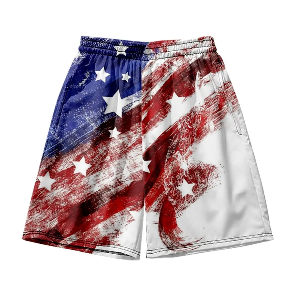

USA American Flag Board Shorts Patriotic Modern Stars Stripes Cute Beach Short Pants Men Printed Oversize Swimming Trunks Gift