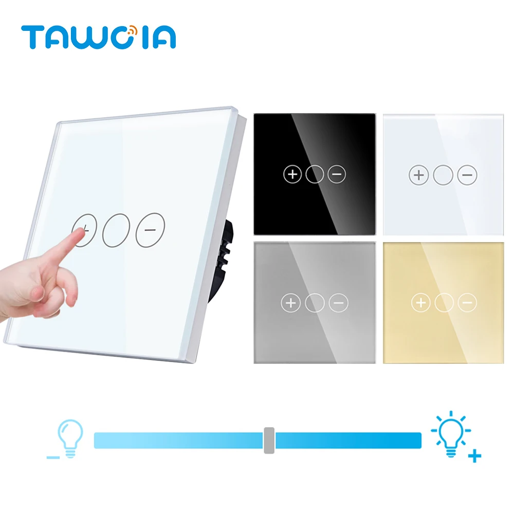 Tawoia Touch Dimmer Switch EU Standard 4 Colors Crystal Glass Panel LED Backlight Dimmable Light Switch 86*86mm Home Improvement
Tawoia Touch Dimmer Switch EU Standard 4 Colors Crystal Glass Panel LED Backlight Dimmable Light Switch 86*86mm Home Improvement