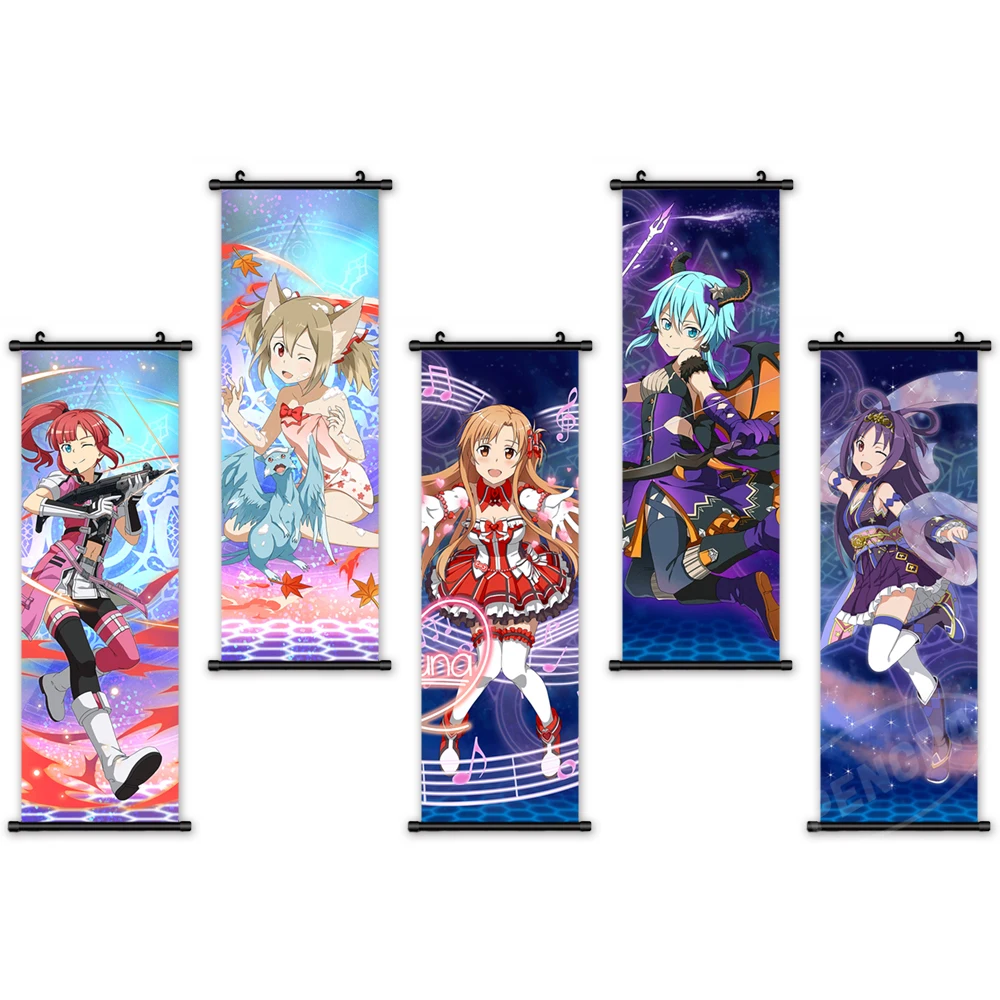 Wall Art Canvas Pictures Anime Manga Painting Printed Sword Art Online Poster Characters Plastic Hanging Scrolls Home Decoration
Wall Art Canvas Pictures Anime Manga Painting Printed Sword Art Online Poster Characters Plastic Hanging Scrolls Home Decoration